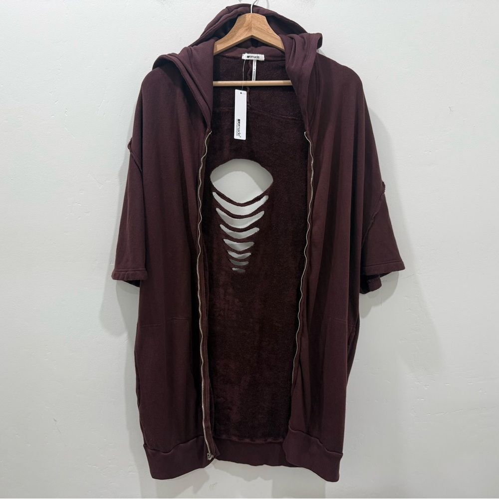 NWT LAmade Oversized Boho Zip Cardigan Hoodie Sz PS